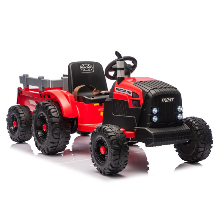 Elektrický Traktor s vlečkou CH9959B - 24V červený